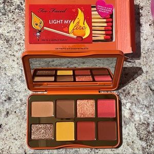 NEW Too Faced Light My Fire eyeshadow palette warm vibrant shimmer glitter matte